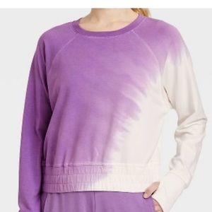 🟥 Clearance Joy Lab Ombré Cropped Sweatshirt Oversized SZ XS fit up to Medium